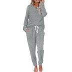 Ivy | Striped Loungewear Set with Long-Sleeve Top & Wide Pants