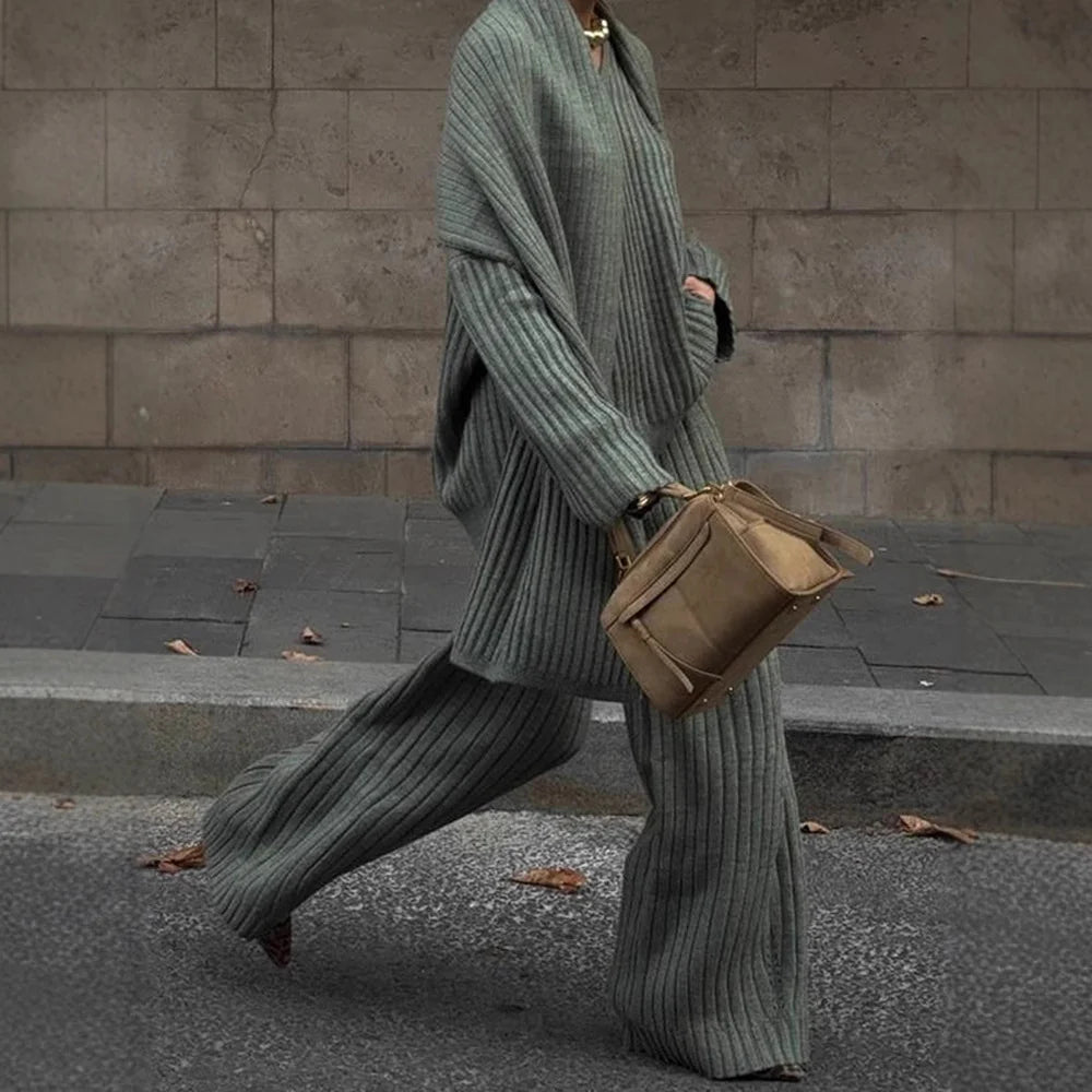 Juniper | Ribbed Knit Set with Relaxed Silhouette
