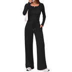 Willow | Chic Loungewear Set with Button Top & Wide Pants