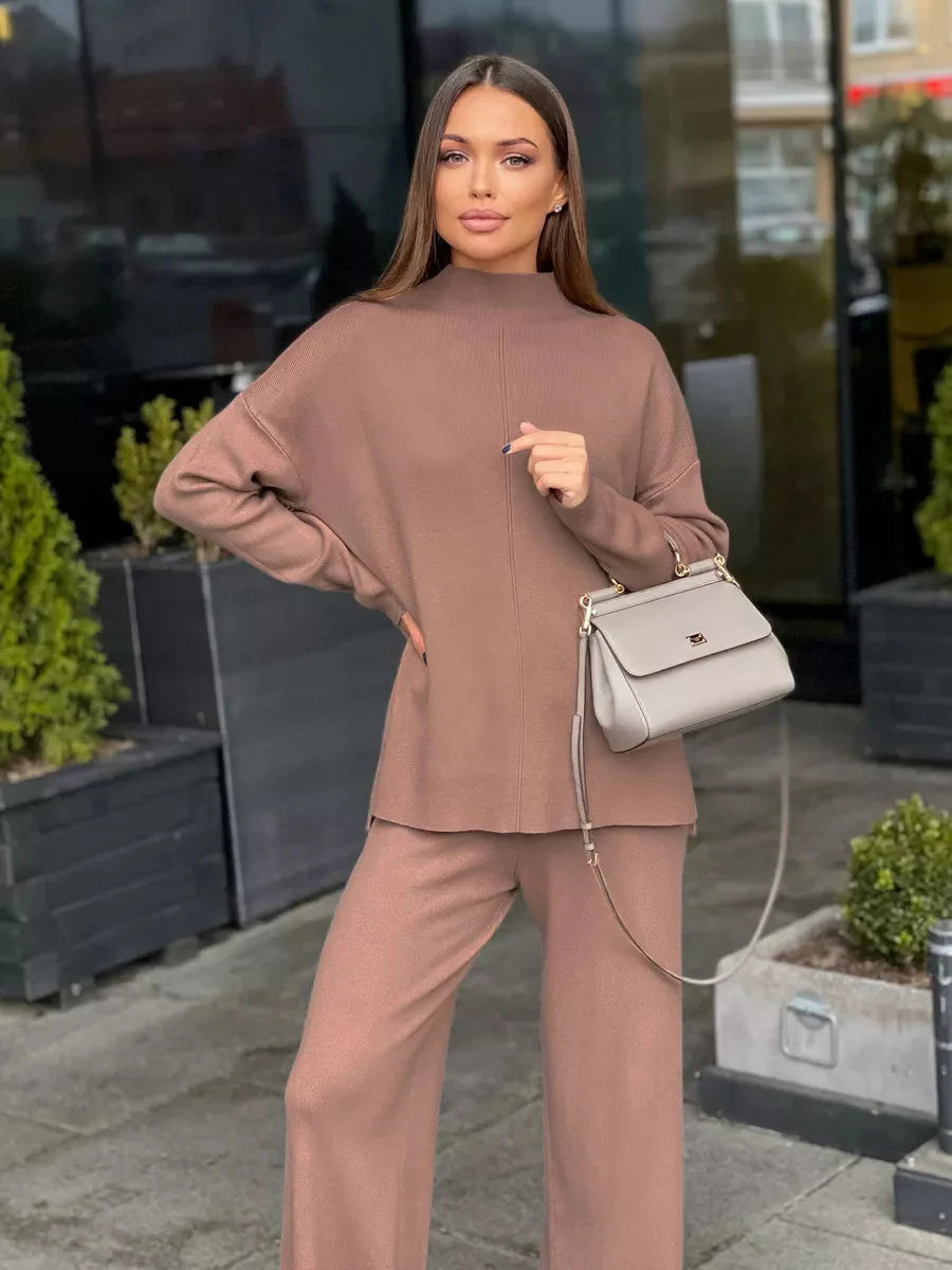 Robin | Comfortable Knit Set with Wide Pants