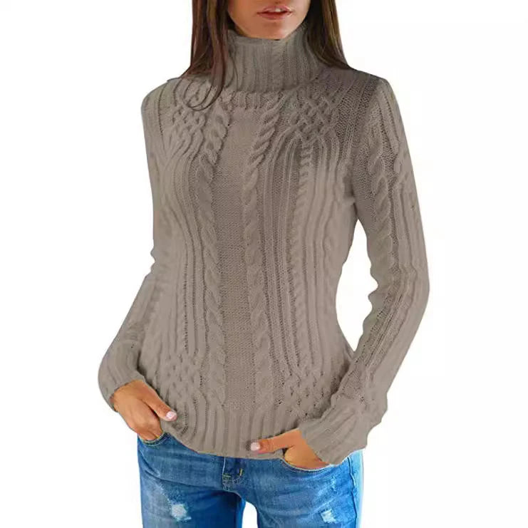 Elowen – Women's High-Neck Cable Knit Jumper