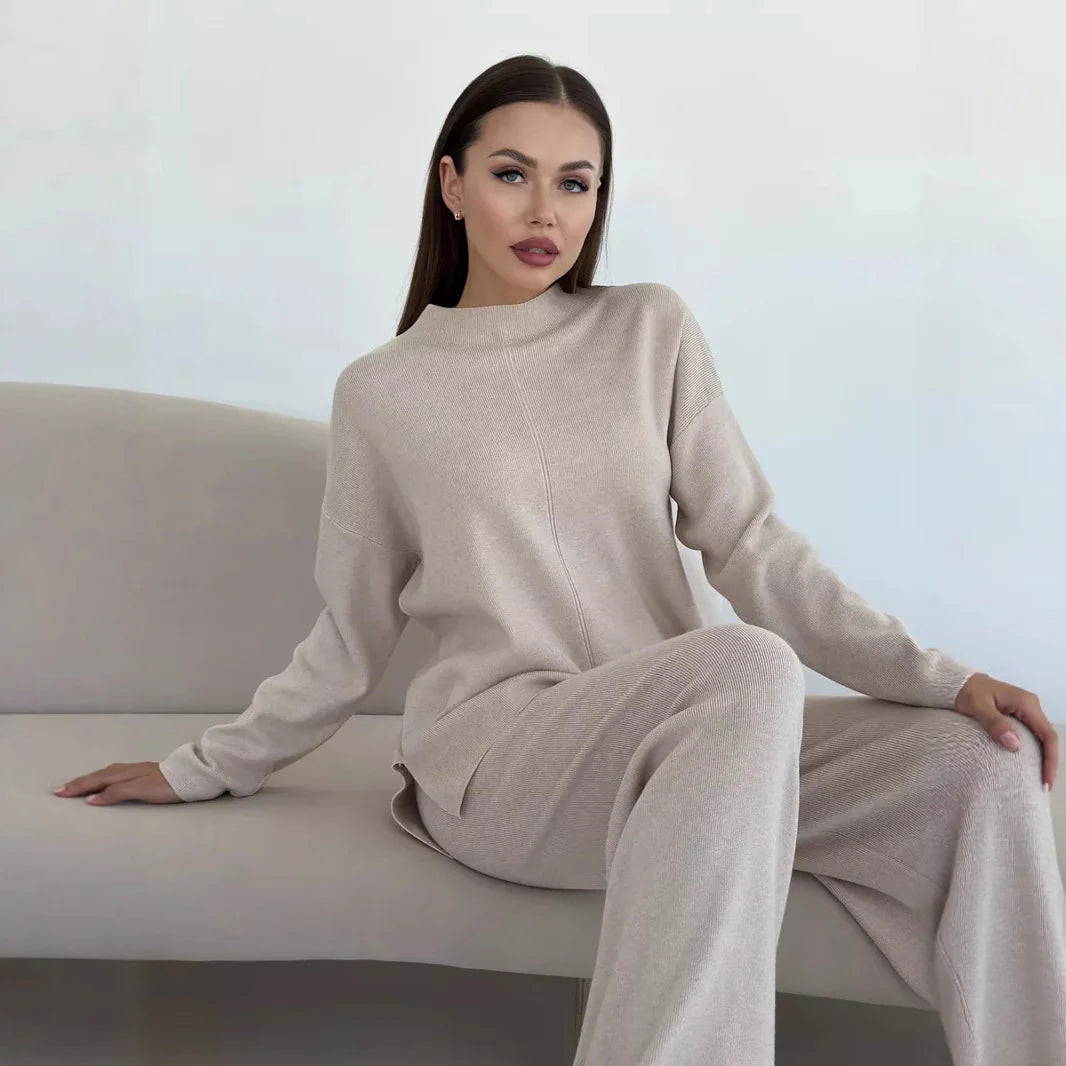 Robin | Comfortable Knit Set with Wide Pants