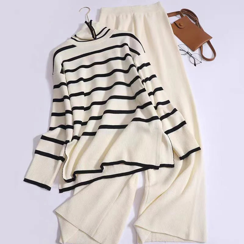 Ruby | Fine Striped Knit Set with Relaxed Fit