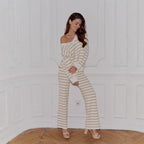 Piper | Casual Striped Knit Set with V-Neck