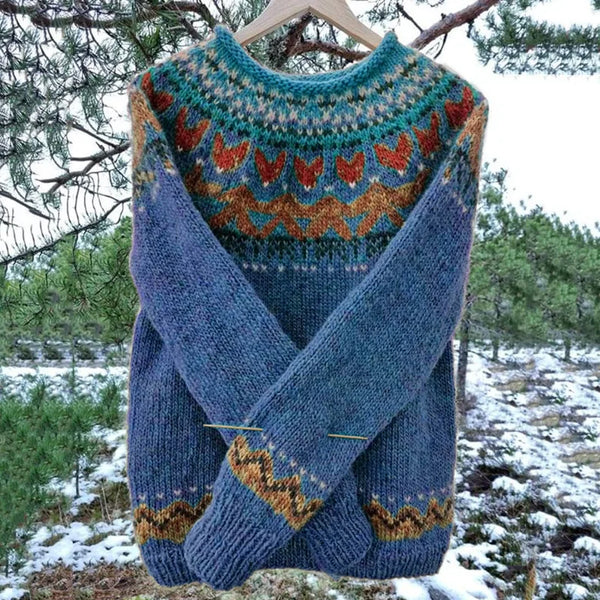 Freyja – Women's Green Vintage Icelandic Knit Sweater