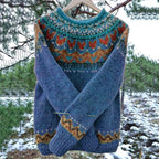 Freyja – Women's Green Vintage Icelandic Knit Sweater