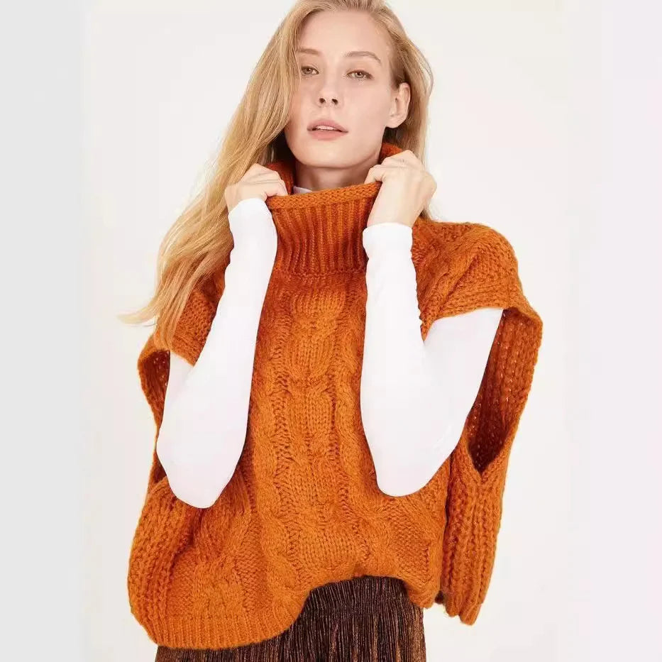 Celeste – Women's Grey Turtleneck Cable Knit Jumper