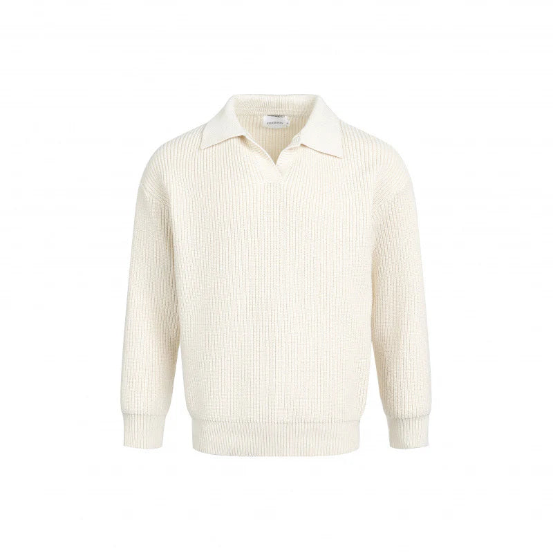 Wren | Elegant Ribbed Knit Sweater with Modern Collar