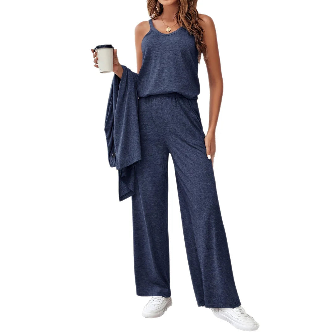 Aria | Cozy Loungewear Set with Long Cardigan & Loose Pants
