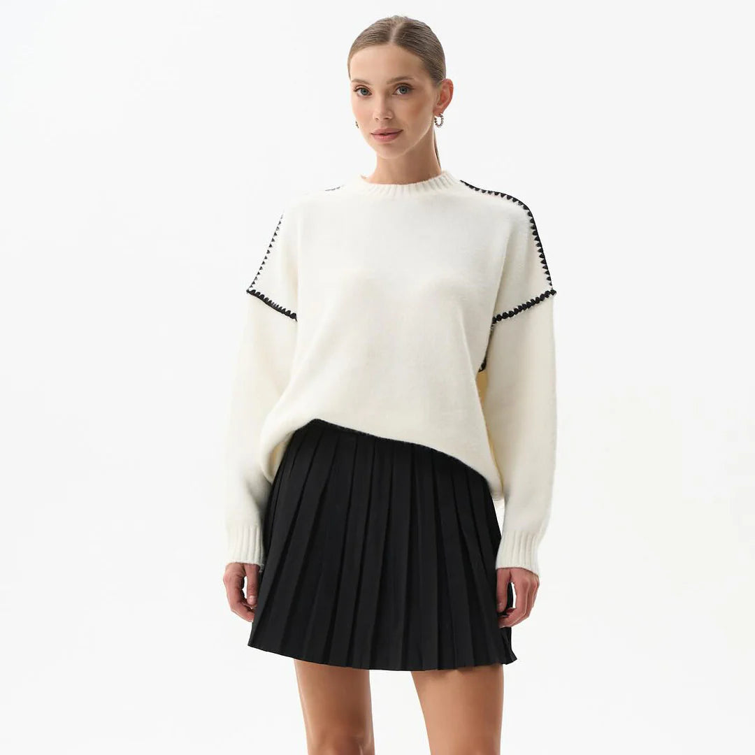 Hazel | Elegant Ribbed Knit Sweater with Wide Sleeves