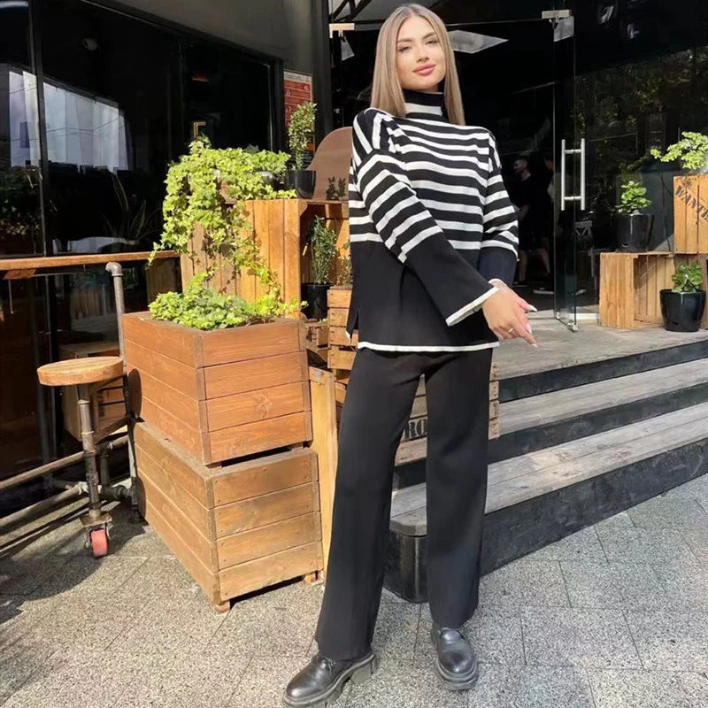 Ruby | Fine Striped Knit Set with Relaxed Fit