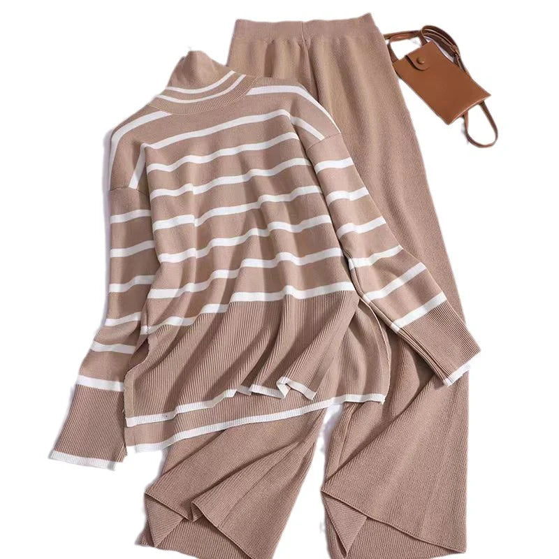Ruby | Fine Striped Knit Set with Relaxed Fit