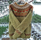 Freyja – Women's Green Vintage Icelandic Knit Sweater