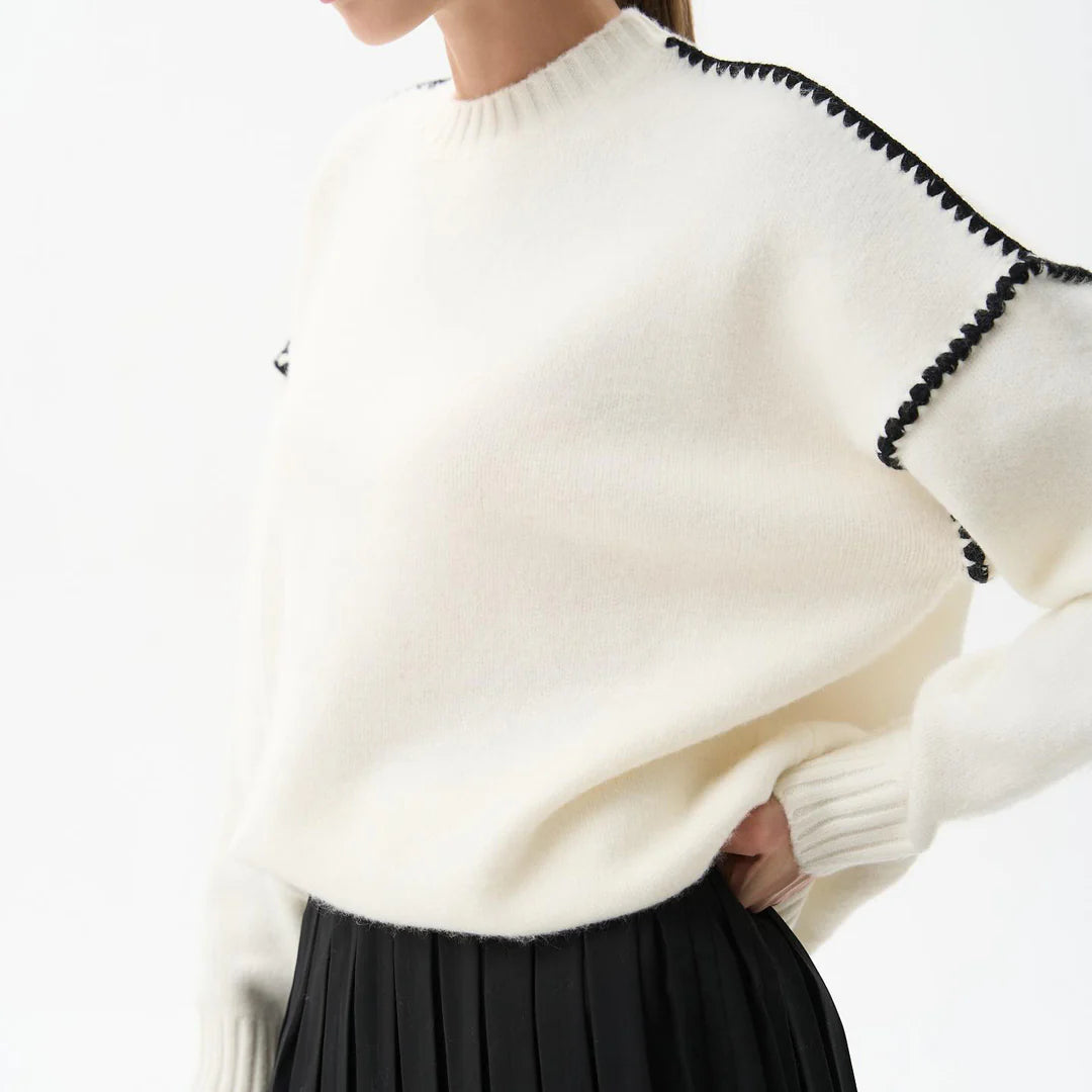 Hazel | Elegant Ribbed Knit Sweater with Wide Sleeves