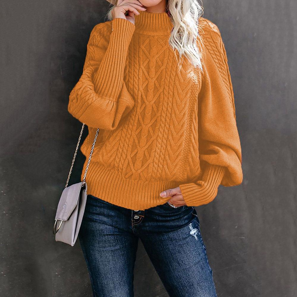 Sage | Textured Knit Sweater with High Collar