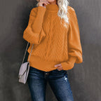 Sage | Textured Knit Sweater with High Collar