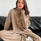 Frida | Cozy Knit Set with High Collar & Relaxed Fit