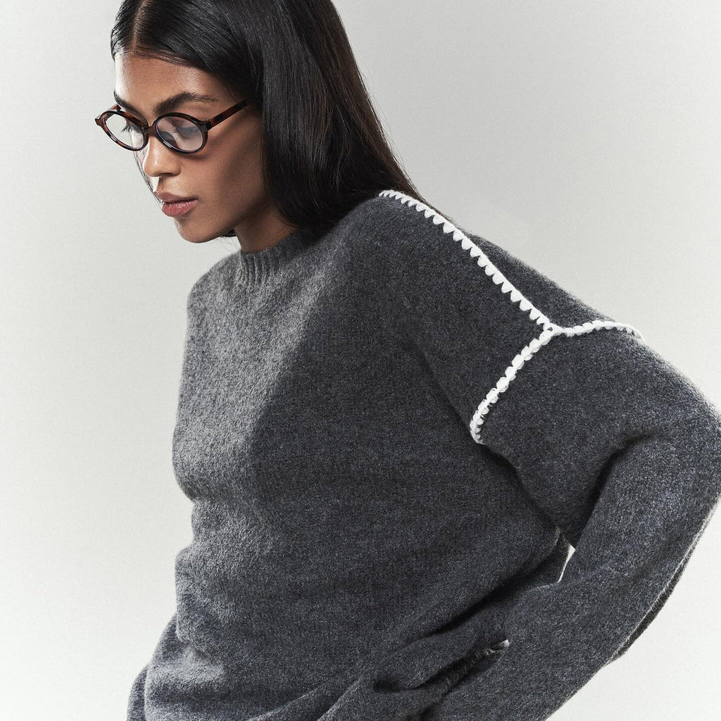 Hazel | Elegant Ribbed Knit Sweater with Wide Sleeves