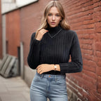 Adele | Elegant Fine Knit Sweater with High Collar