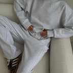 Sienna | Comfy Cropped Sweatshirt Set with Wide Pants