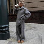 Odette | Knit Set with High Collar & Zip Detail