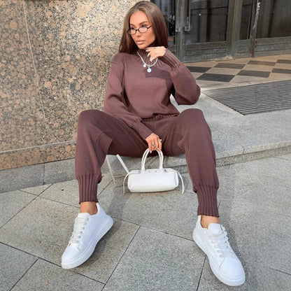 Clara | Elegant Ribbed Knit Set with Mock Neck