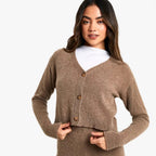 Talia | Chic Cardigan Set with Wide Leg Pants