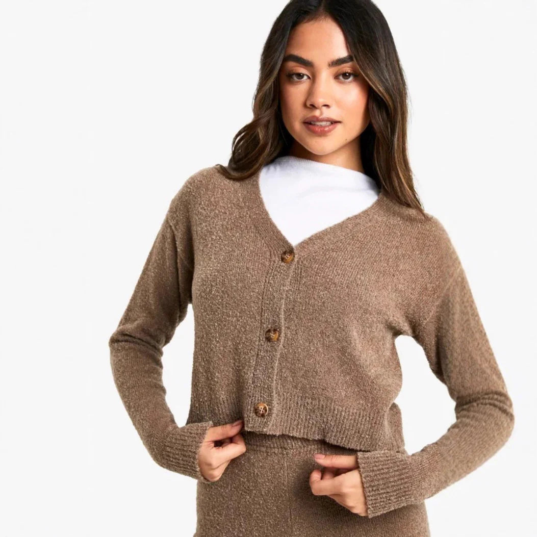 Talia | Chic Cardigan Set with Wide Leg Pants