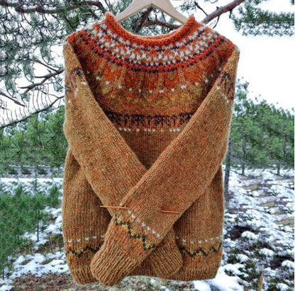 Freyja – Women's Green Vintage Icelandic Knit Sweater