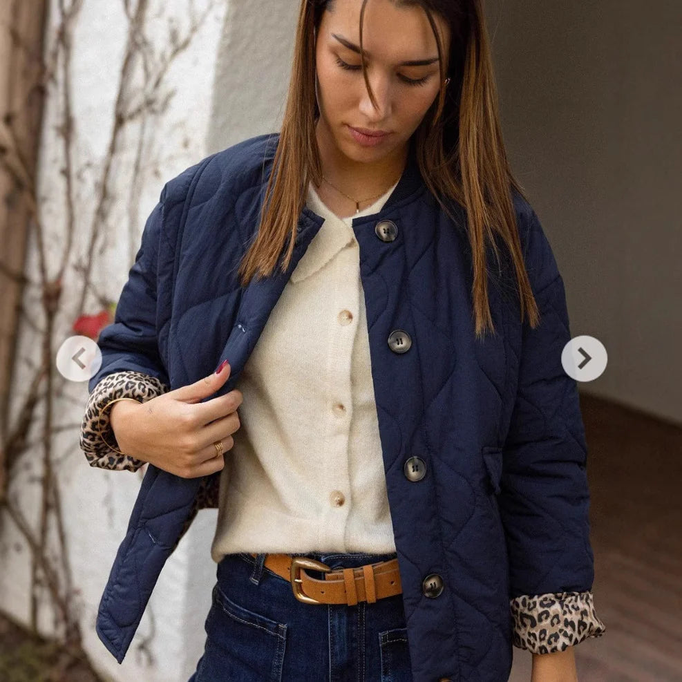 Genevieve – Women's Navy Quilted Puffer Jacket