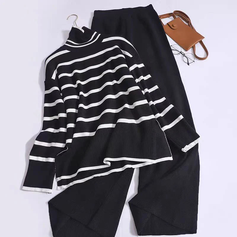 Ruby | Fine Striped Knit Set with Relaxed Fit