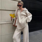 Odette | Knit Set with High Collar & Zip Detail