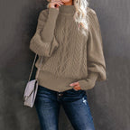 Sage | Textured Knit Sweater with High Collar