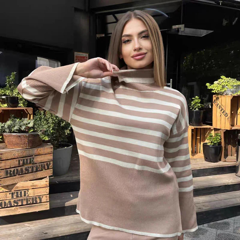 Ruby | Fine Striped Knit Set with Relaxed Fit