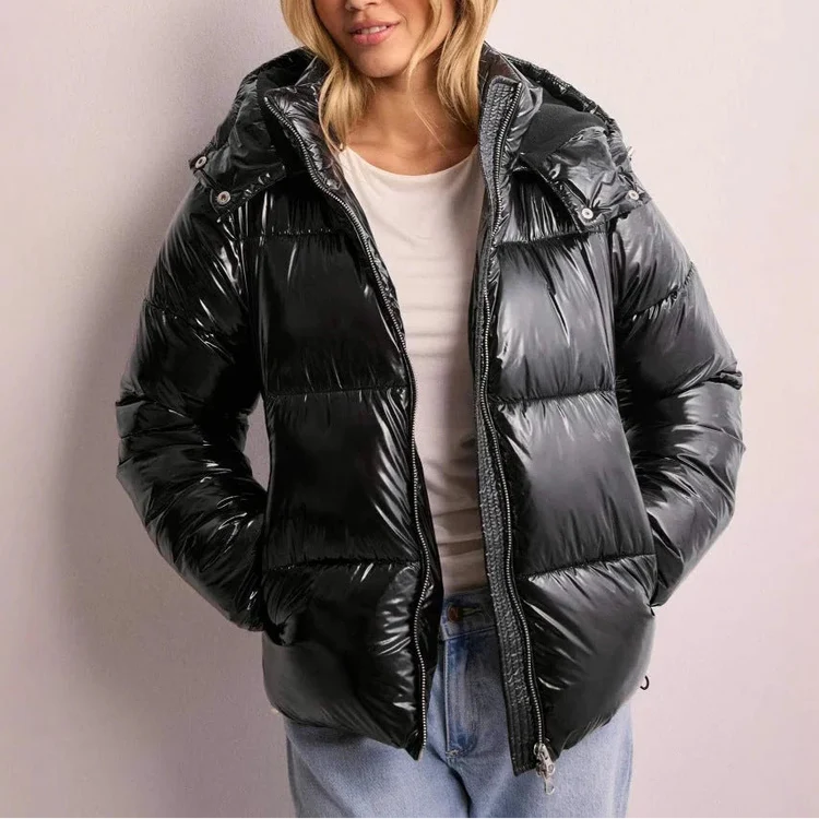 Perpetua – Women's Hooded Glossy Puffer Jacket