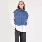 Celeste – Women's Grey Turtleneck Cable Knit Jumper