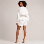 Margot | Peplum Blouse with Voluminous Sleeves