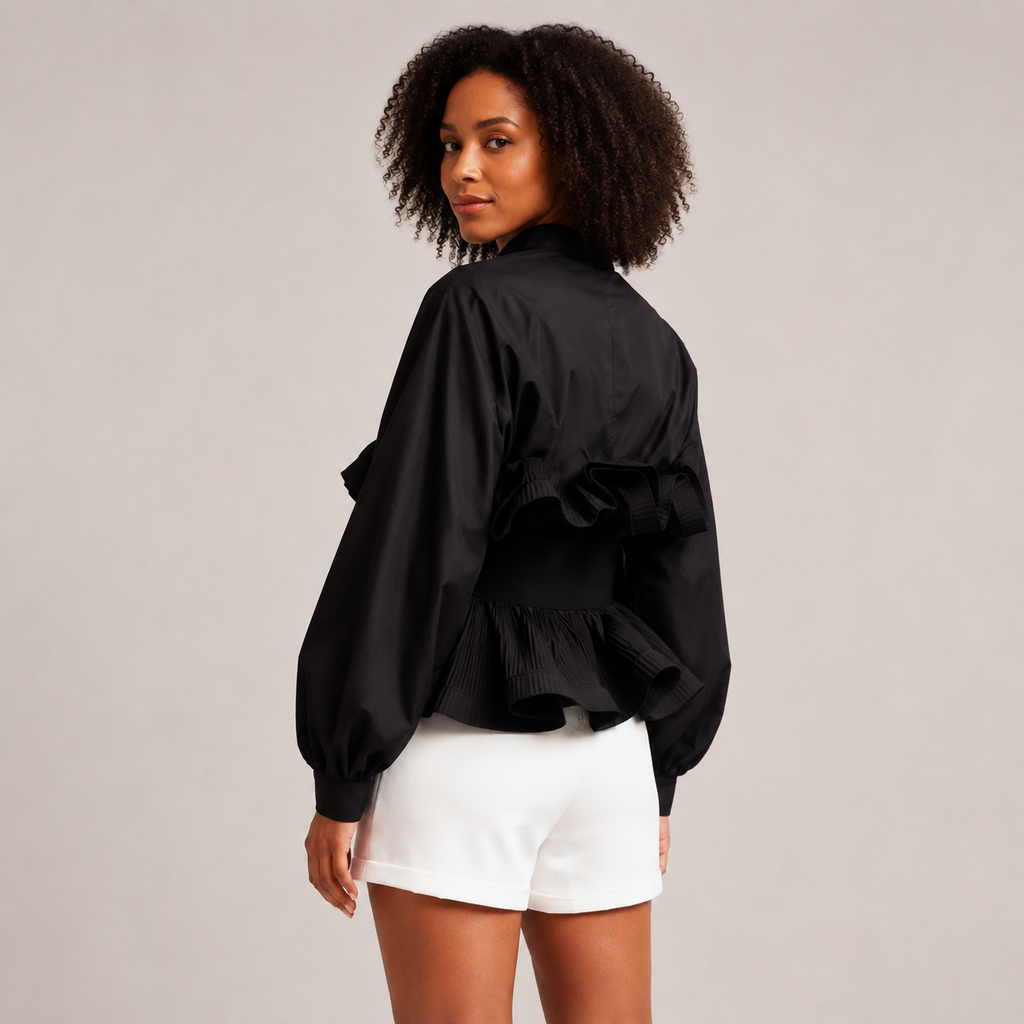Margot | Peplum Blouse with Voluminous Sleeves