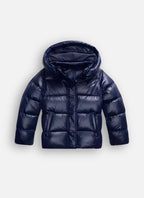 Delphine – Women's Blue Shiny Puffer Jacket