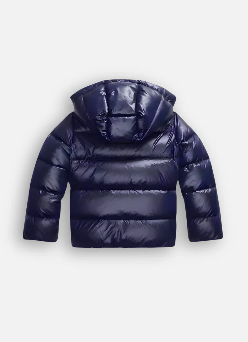 Delphine – Women's Blue Shiny Puffer Jacket
