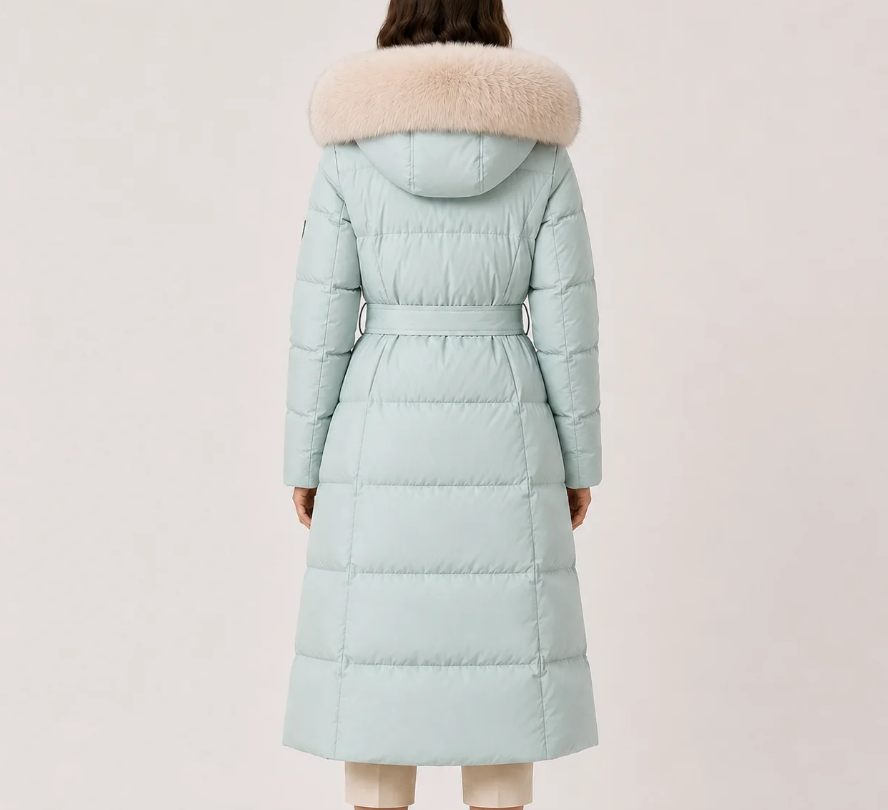 Estelle | Women's Water-Resistant Fur-Trimmed Hooded Puffer Parka – Relaxed Longline Winter Coat
