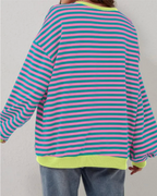 Margaux – Women's Black Striped Oversized Jumper