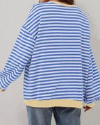 Margaux – Women's Black Striped Oversized Jumper