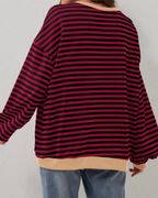 Margaux – Women's Black Striped Oversized Jumper