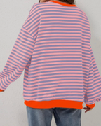 Margaux – Women's Black Striped Oversized Jumper