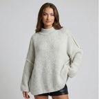 Solène – Women's Burgundy Oversized Turtleneck Jumper