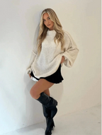 Solène – Women's Burgundy Oversized Turtleneck Jumper