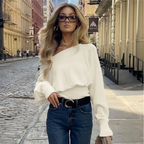 Bellamy – Women's Beige One-Shoulder Jumper