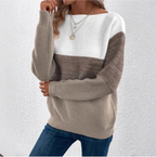 Margaux – Women's Grey Patchwork Knit Jumper