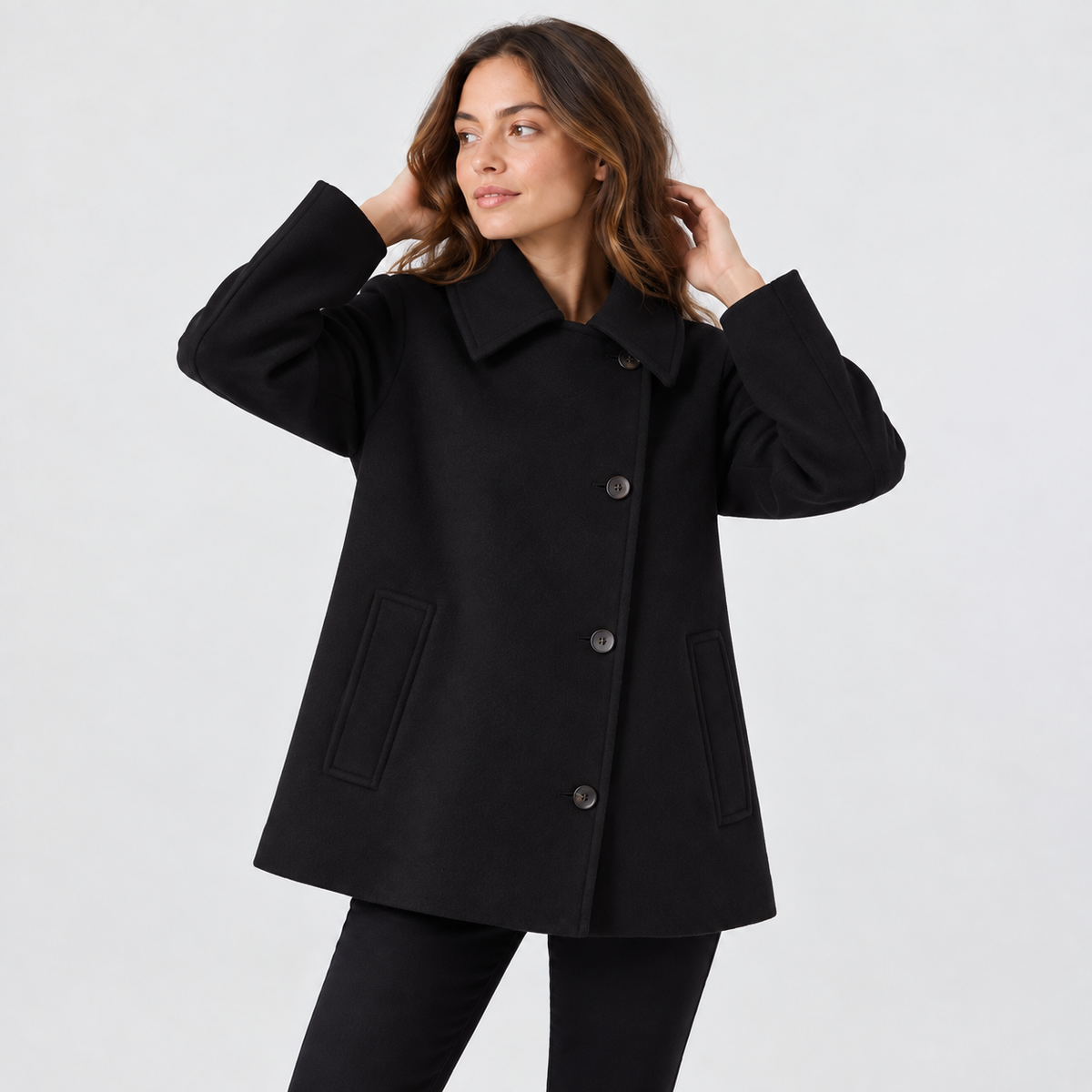 Lisandra | Effortless Wool Blend Coat for Women with Oversized Longline Fit